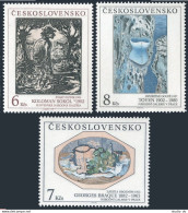 Czechoslovakia 2872-2874, MNH. Michel 3133-3135. Art 1992. Sokol, Braque, Toyen. - Neufs