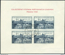 Czechoslovakia 434a Sheet, CTO. Michel 638B Bl.12. Prague, 1950 Year. - Ongebruikt