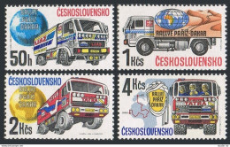 Czechoslovakia 2725-2728, MNH. Michel 2984-2987. Paris-Dakar Rally,1989. Trucks. - Nuevos