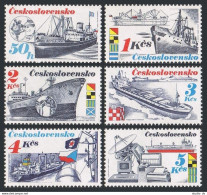 Czechoslovakia 2736-2741,MNH-gum 3kr. Mi 2994-99. Shipping Industry, 1989. Ships - Unused Stamps