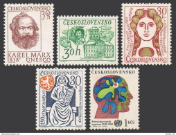 Czechoslovakia 1524-1528,MNH. Janko Kral,writer,Karl Marx-150,Prague Theater-100 - Nuevos