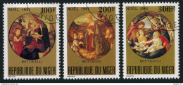 Niger 569-571,CTO.Michel 779-781. Christmas,1981.Virgin And Child,by Botticelli. - Niger (1960-...)