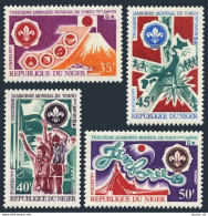 Niger 239-242,MNH.Michel 294-297. Boy Scout World Jamboree.Mount Fuji,Map,Tent.  - Níger (1960-...)