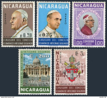 Nicaragua C591-C595, MNH. Michel 1419-1423. Ecumenical Council, 1966. Popes. - Nicaragua