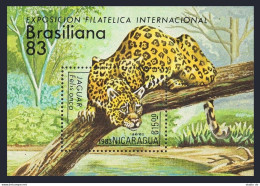 Nicaragua C1043 Sheet, MNH. Michel 2416 Bl.152. BRASILIANA-1983. Jaguar. - Nicaragua