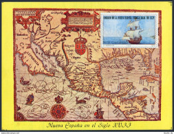 Mexico C620 Sheet, MNH. Michel Bl.26. Mail Service 1979. Sailing Ship, Map. - Mexique