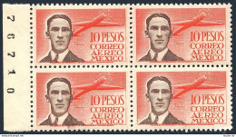 Mexico C178 Block/4,MNH.Michel 925. Air Post 1947. Emilio Carranza. - Mexiko