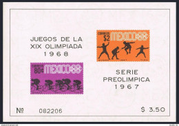 Mexico 985a Sheet, MNH. Michel Bl.8. Olympics Mexico-1968. Bicycling, Fencing. - Mexiko