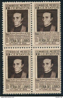 Mexico 791 Block/4, MLH/MNH. Michel 865. Book Fair, 1944. Juan M. De Castorena. - Mexique