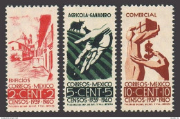 Mexico 751-753,MNH. Mi 775-777. Census 1939. View Of Taxco,Agriculture, Commerce - Messico