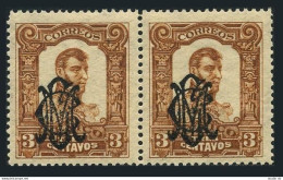 Mexico 457 Pair, MNH. Michel 369. Lopez Rayon  Overprinted Villa Monogram, 1915. - Mexique