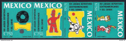 Mexico 1670-1673a Strip,MNH.Mi 2193-2196. Central American,Caribbean Games,1990. - Mexique