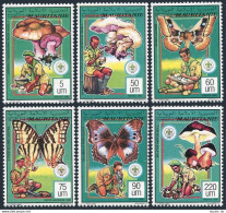 Mauritania 681-686,MNH.Michel 987-992. Boy Scouts 1991. Butterflies, Mushrooms. - Mauretanien (1960-...)