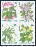 Marshall 395-398b Block/4, MNH. Michel 357-360. Flowers 1991. - Marshall