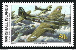 Marshall 471, MNH. Mi 461. WW II, Bombing Raids On Schweinfurt, Aug.17,1943,1993 - Marshall