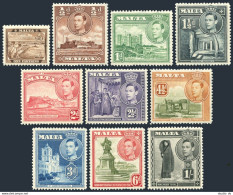 Malta 191,192A-197A,198-200,MNH. George VI,1938-43.Views:Harbor,Palaces,Statue, - Malte