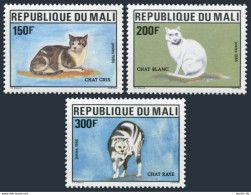 Mali 529-531, MNH. Michel 1058-1060. Cats 1986. Grey, White, Tabby. - Malí (1959-...)