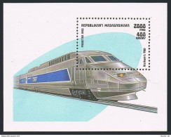 Malagasy 1207, MNH. Michel 1569 Bl.238. Locomotives 1993. TGV Alsthom. - Madagaskar (1960-...)