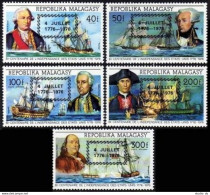 Malagasy 564-565,C164-C166,C167, MNH. US-200.4 JULLET 1776-1976 Black Overprint. - Madagascar (1960-...)