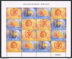 Macao 962-965a Sheet,966,966a, MNH. Tiles 1998. Dragoon,Junk,Peacock,Lighthouse. - Ongebruikt