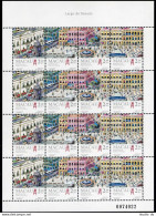Macao 776-779a Sheet, MNH. Mi 804-807. Senado Square,1995. Bell Tower,buildings. - Unused Stamps