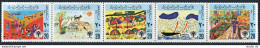 Libya 810 Ae Strip, MNH. Michel 717-721. Year Of Child IYC-1979. Drawings. - Libyen