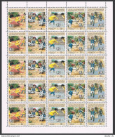 Libya 1260 Af Sheet,MNH.Michel 1520-1524. Youth Year IYY-1985.Children's Games. - Libia