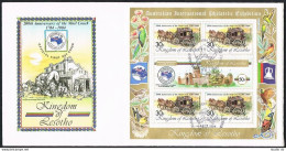 Lesotho 450-451A Sheet FDC. AUSIPEX-1984.Mail Coach-200 - Lesotho (1966-...)