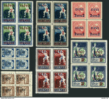 Latvia 86-93 Blocks/4, MNH. Michel 58-64. Surcharged With New Value, 1920-1921. - Lettonie