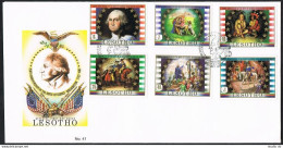 Lesotho 365-370,371,2 FDC.Michel 386-391,392 Bl.15. George Washington-250,1982. - Lesotho (1966-...)