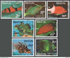 Laos 820-826,CTO.Michel 1038-1044. Fish 1987. - Laos
