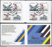 Latvia 332-335a Booklet,CTO.Michel 340-343 MH 1. Birds Of Baltic Shores,1992. - Lettonia