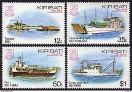 Kiribati 440-443,443a, MNH. Mi 439-442,Bl.11. Shipping Corporation, 1984. Ships. - Kiribati (1979-...)