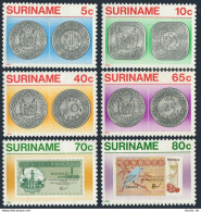 Surinam 635-640, MNH. Michel 1032-1037. Coins, Banknotes 1983. Bird. - Surinam