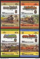 St Vincent Gren Bequia 9 X4 Ab Pairs,MNH.Michel 82-89. Locomotives,set 3,1985. - St.Vincent (1979-...)