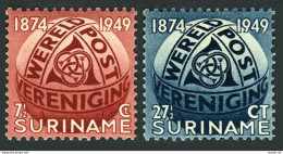 Surinam 238-239, MNH. Michel 313-314. UPU-75, 1949. Post Horn Entwined. - Suriname