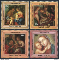 St Lucia 897-900, 901, MNH. Christmas, 1987. Paintings By Unidentified Artists. - St.Lucie (1979-...)