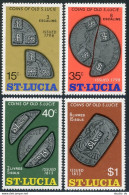 St Lucia 355-358,358a,MNH.Michel 348-351,Bl.4. Coins Of Old St Lucie,1974. - St.Lucia (1979-...)