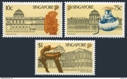 Singapore 511-513, MNH. Mi 539-541 1987. National Museum, 1987. Views,artifacts. - Singapore (1959-...)