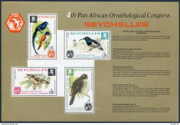 Seychelles 360a,MNH.Michel Bl.6. Pan African Ornithological Congress 1976.Birds. - Seychellen (1976-...)
