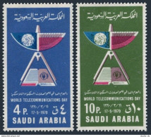 Saudi Arabia 616-617, As Hinged. Mi 523-524. World Telecommunications Day, 1970. - Arabia Saudita