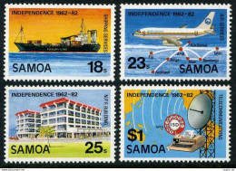 Samoa 571-574, MNH. Mi 477-480. Independence-20, 1982. Ship, Jet, Dialing System - Samoa