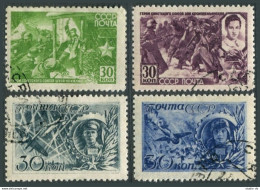 Russia 860A-864A, CTO.Mi 860-863. Soviet WW II Heroes,1944. Talalikhin, Gastello - Gebraucht