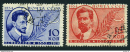 Russia 531-532,CTO. Mi 474-475. Revolutionists 1934.Yakov Sverdlov,Victor Nogin. - Used Stamps