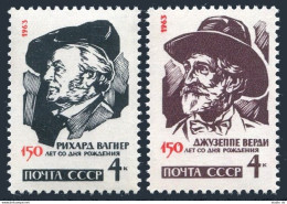 Russia 2745-2745A, MNH. Michel 2767, 2799. Richard Wagner, Giuseppe Verdi, 1963. - Nuovi