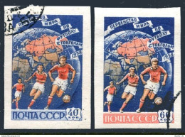 Russia 2072-2073 Imperf, CTO. Michel 2089B-2090B. Soccer Cup Stockholm-1958. - Gebruikt