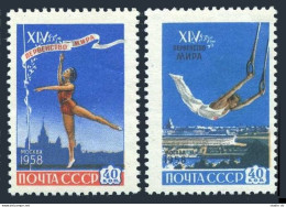 Russia 2075-2076, MNH. Michel 2092-2093. World Gymnastic Championships, 1958. - Unused Stamps