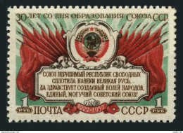 Russia 1660,lightly Hinged.Michel 1663. The USSR,30th Ann.1952.Arms,Flags. - Ungebraucht