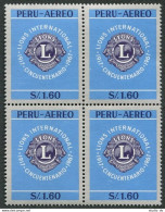 Peru C217 Block/4,MNH. Michel 688. Lions International, 50th Ann. 1967. - Pérou