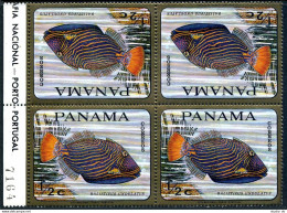 Panama 486 Tete-beche Block,MNH.Mi 1070.Tropical Fish,1968.Balistripus Undulatus - Panamá